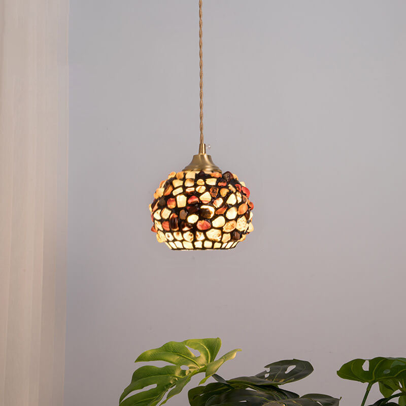 Vintage Creative Shell Round 1-Light Pendant Light