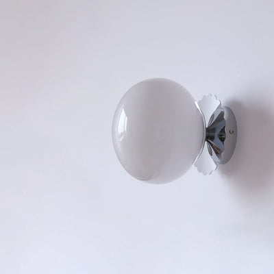 Lampe murale à tête ronde en verre de fer minimaliste vintage moderne à 1 lumière 