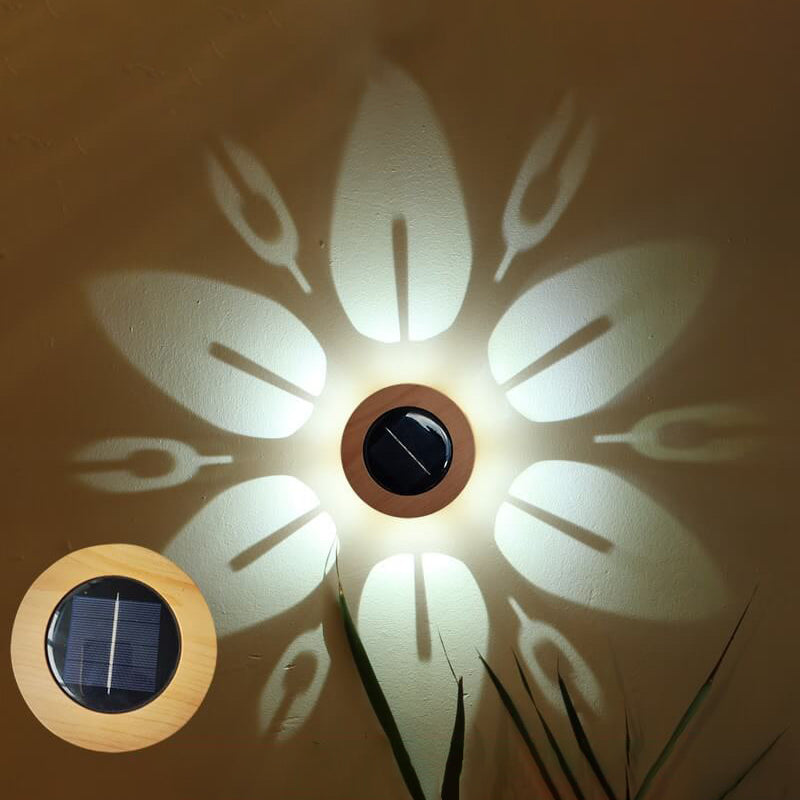 Modern Minimalist Round Waterproof Acrylic Solar LED Outdoor Wall Sconce Lamp