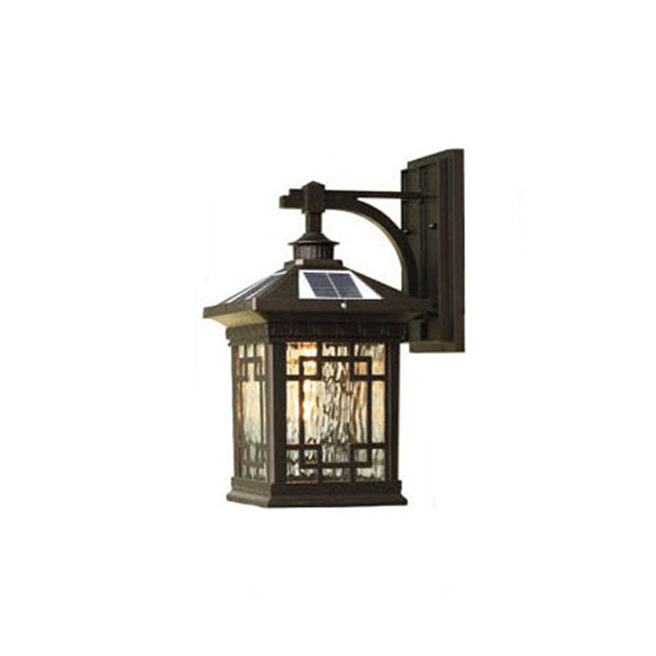 Solar Outdoor Square Cage LED Wasserdichte Patio Wandleuchte Lampe 