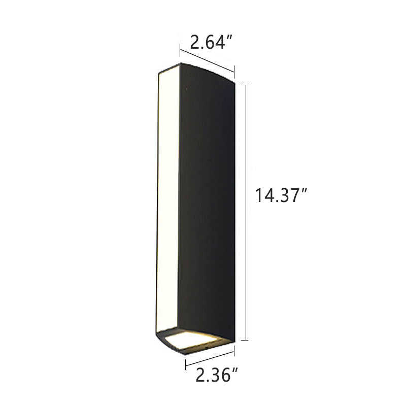 Waterproof Glass Stereo Strip LED Outdoor Wall Sconce Lamp