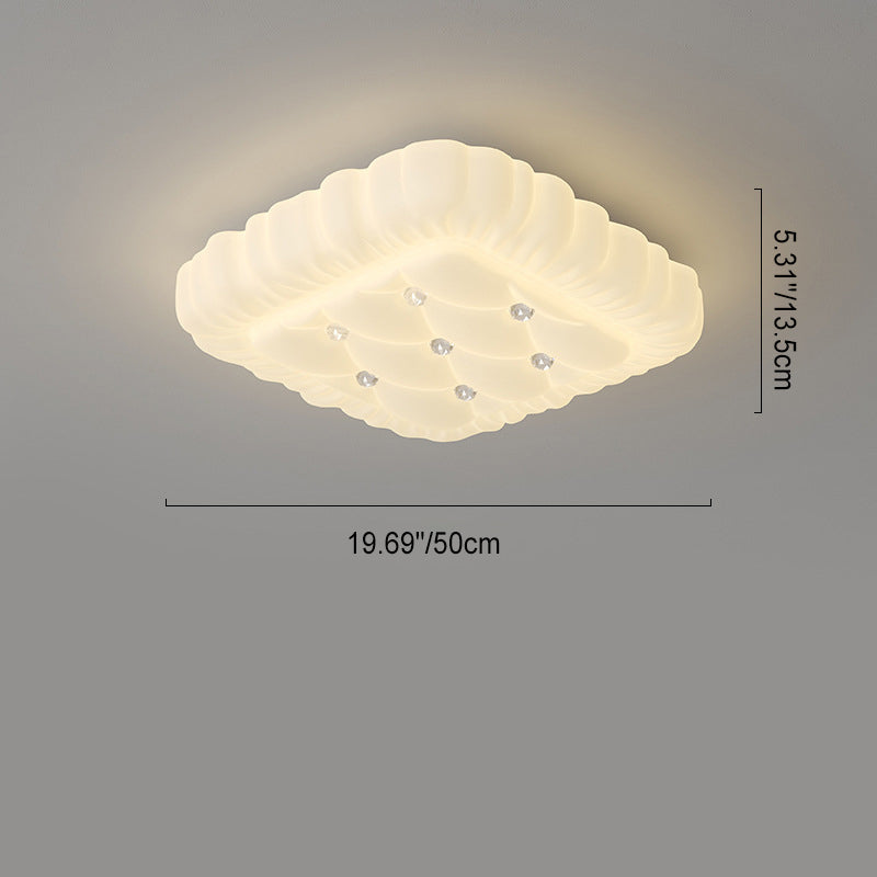 Modern Simplicity PE Pillow Shape LED Flush Mount Ceiling Light For Living Room