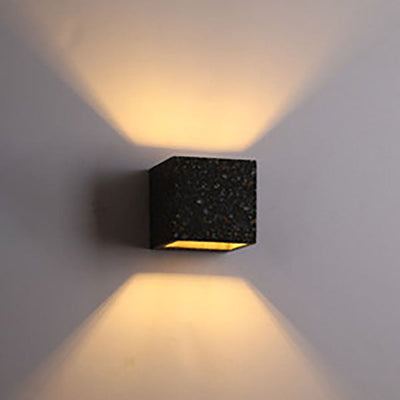 Contemporary Scandinavian Square Terrazzo 1-Light Wall Sconce Lamp For Bedroom