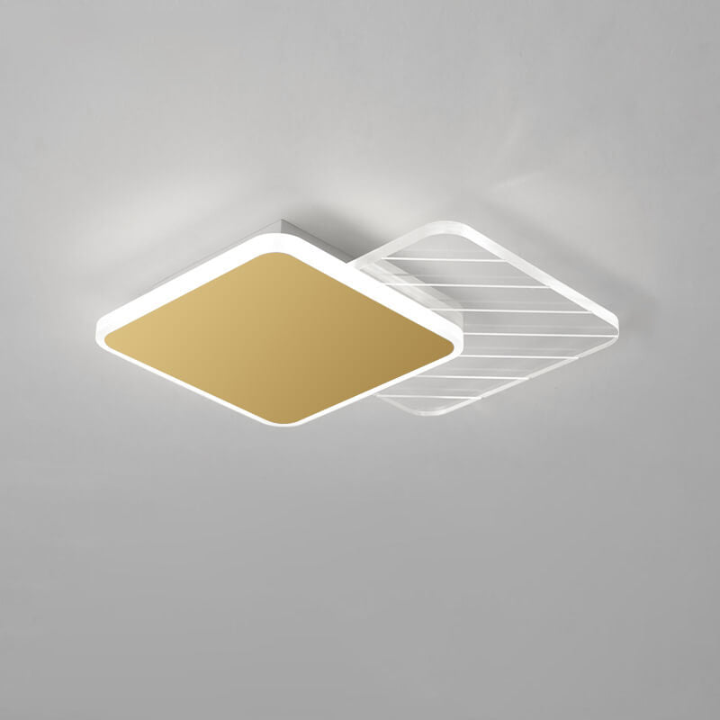 Creative Simple Geometric Overlap Design LED Flush Mount Light