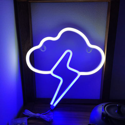 Creative Neon Cloud Lightning Shape LED Battery/USB Decorative Light