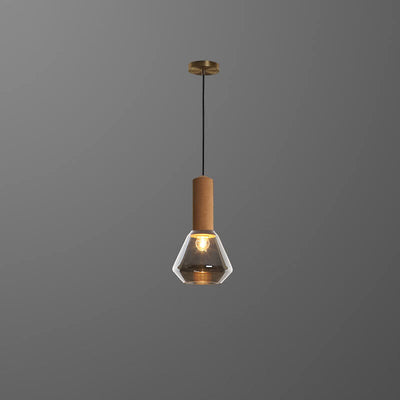 Modern Luxury Copper Glass Jar 1-Light Pendant Light