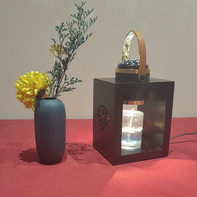 Moderne, minimalistische Massivholz-Tischlampe mit 1 Licht und schmelzendem Wachs 