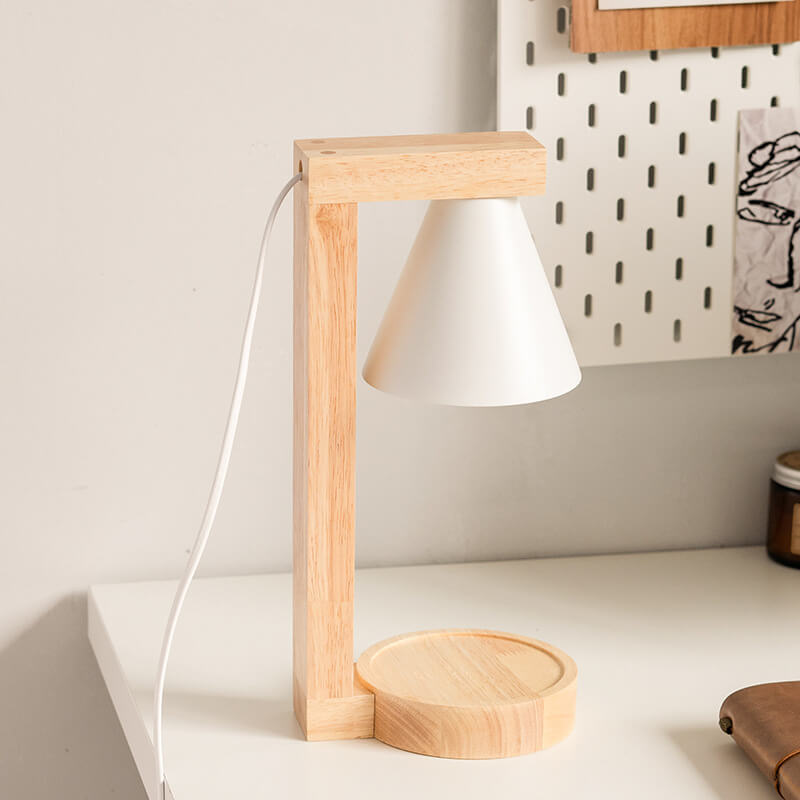 Modern Minimalist Cone Shade Hardware Log 1-Light Melting Wax Table Lamp