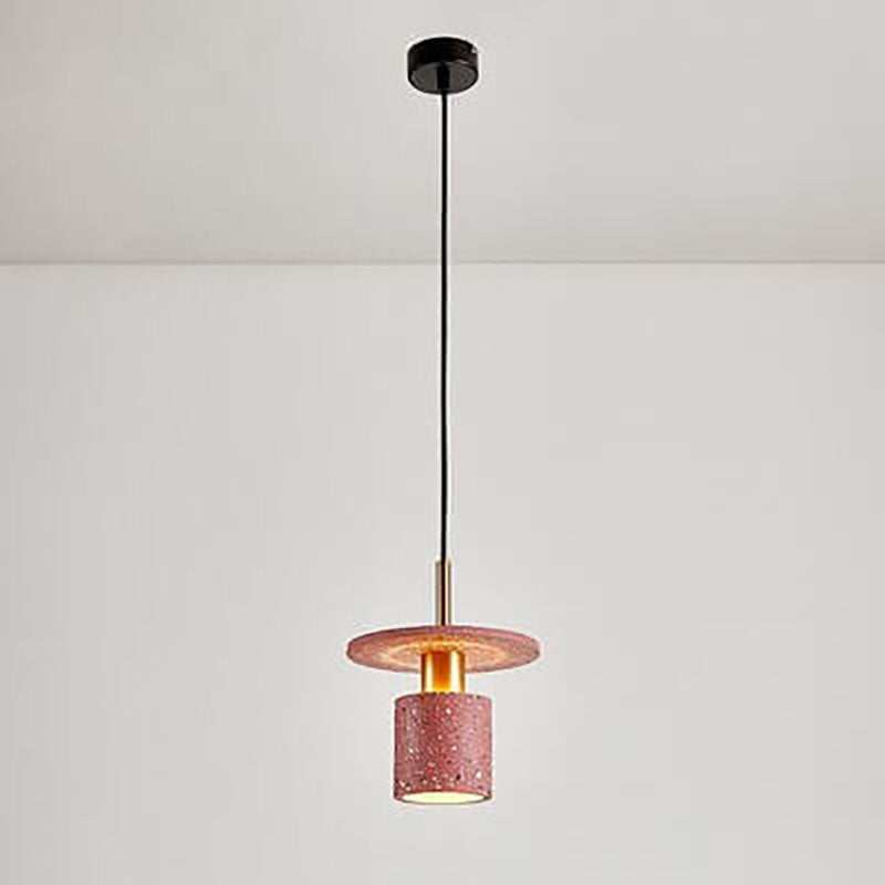 Industrial Minimalist Cement Cylinder Round 1-Light Pendant Light