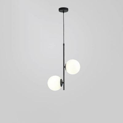 Nordic Creative Minimalist Round Ball Iron Glass 2-Light Pendant Light