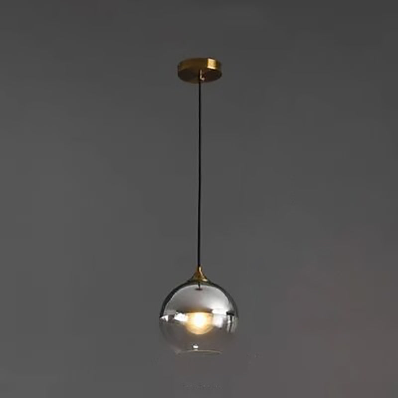 Modern Simplicity Spherical Glass Shade 1-Light Pendant Light For Bedroom