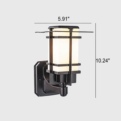 Modern Outdoor Waterproof Geometric Column 1-Light Patio Wall Sconce Lamp