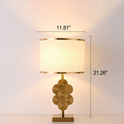 Modern Minimalist Imitation Copper Cloth 1-Light Table Lamp