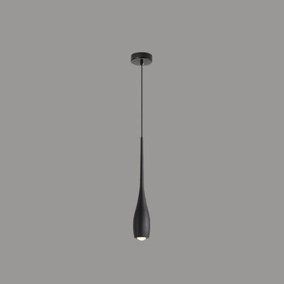 Lampe suspendue LED en aluminium, couleur unie, minimaliste et moderne, noir et blanc, en forme de larme 