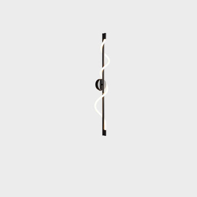 Modern Minimalist Twist Curve Long Bar Copper LED Wall Sconce Lamp