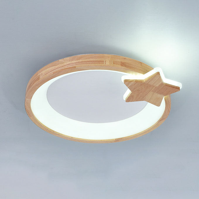 Moderne kreative Pentagramm-Rundholz-LED-Unterputzbeleuchtung aus Acryl für Kinder
