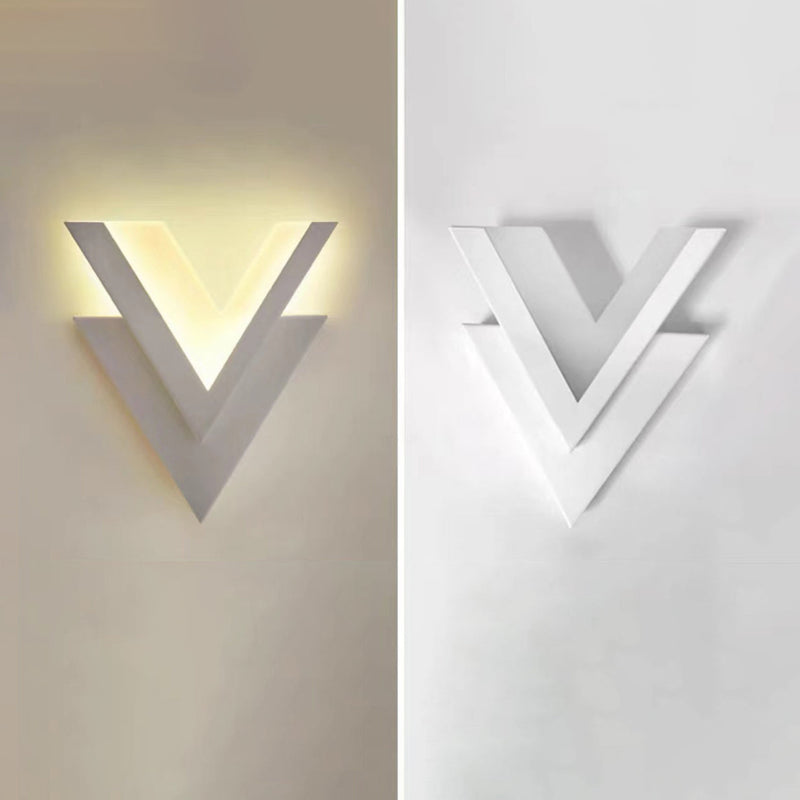 Moderne minimalistische V-Form Hardware Acryl LED Wandleuchte Lampe für Schlafzimmer 