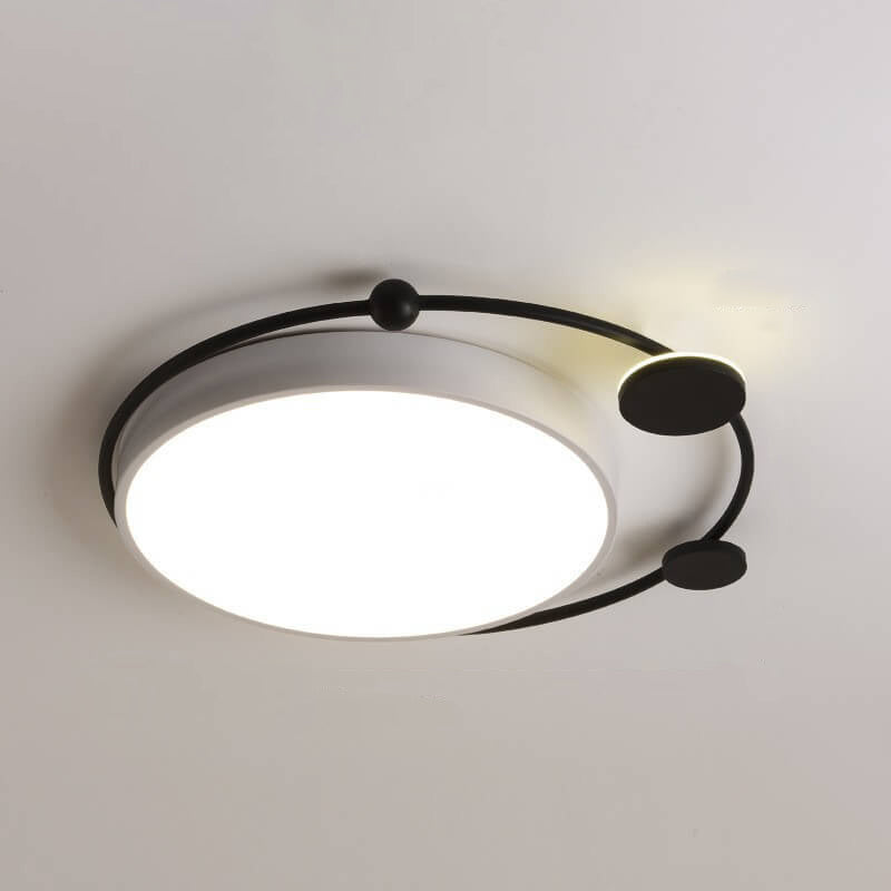 Plafonnier LED encastré en acrylique avec anneau circulaire en fer et luxe moderne, luminaire décoratif de plafond, idéal pour le salon 