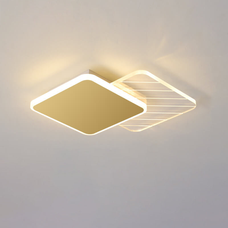 Creative Simple Geometric Overlap Design LED Flush Mount Light