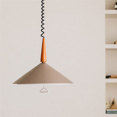 Japanese Wabi-sabi Liftable Iron 1-Light Pendant Light