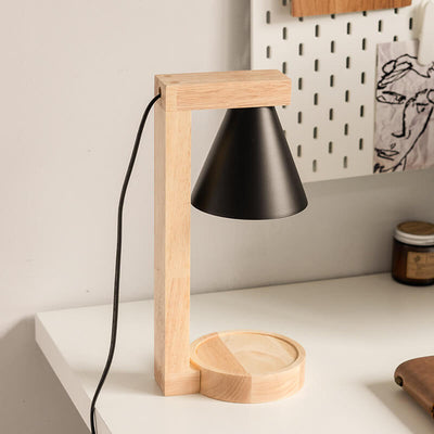 Modern Minimalist Cone Shade Hardware Log 1-Light Melting Wax Table Lamp