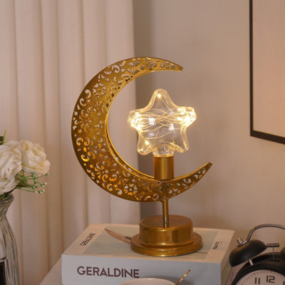 Muslim Festival Iron Moon Light Orb LED Decorative Table Lamp