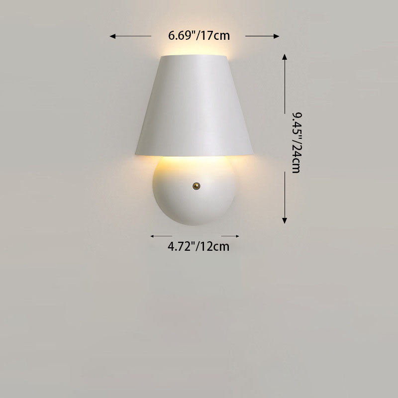 Modern Cream Trapezoidal Round Iron Acrylic LED Wall Sconce Lamp