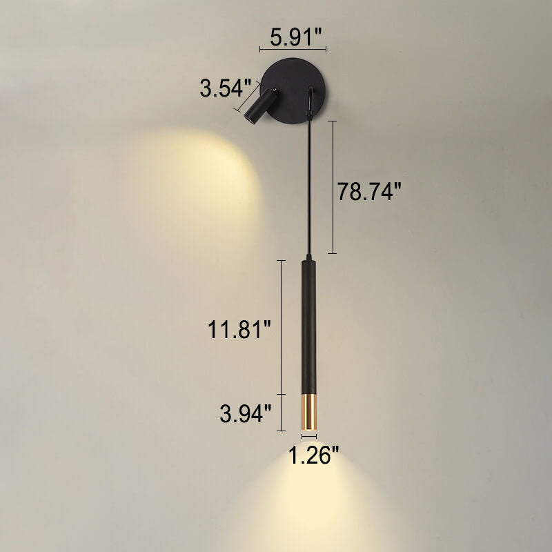 Nordic Minimalist Long Cylindrical Spotlight LED Wall Sconce Lamp