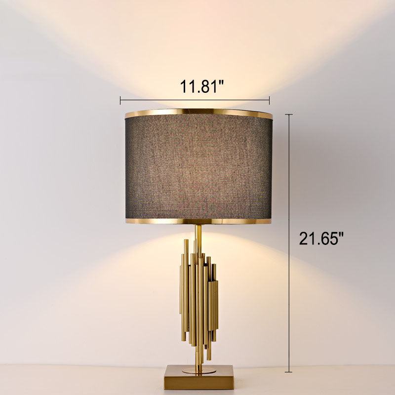 Modern Minimalist Imitation Copper Cloth 1-Light Table Lamp