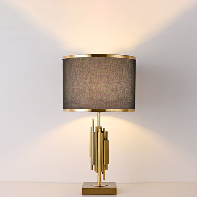 Modern Minimalist Imitation Copper Cloth 1-Light Table Lamp