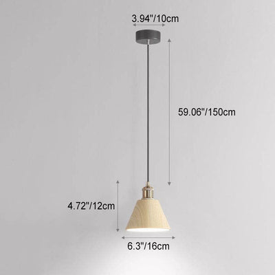 Modern Minimalist Wabi-Sabi Log Round Mouth 1-Light Pendant Light