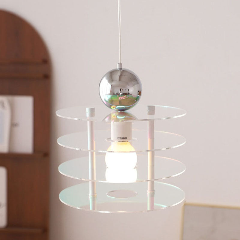 Contemporary Nordic Colorful Acrylic Flying Saucer 1-Light Pendant Light For Bedroom