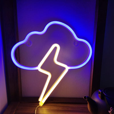 Creative Neon Cloud Lightning Shape LED Battery/USB Decorative Light