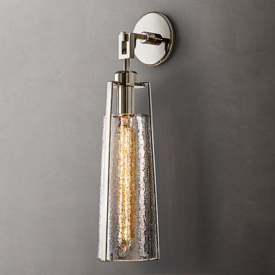 European Light Luxury Metal Glass 1-Light Wall Sconce Lamp