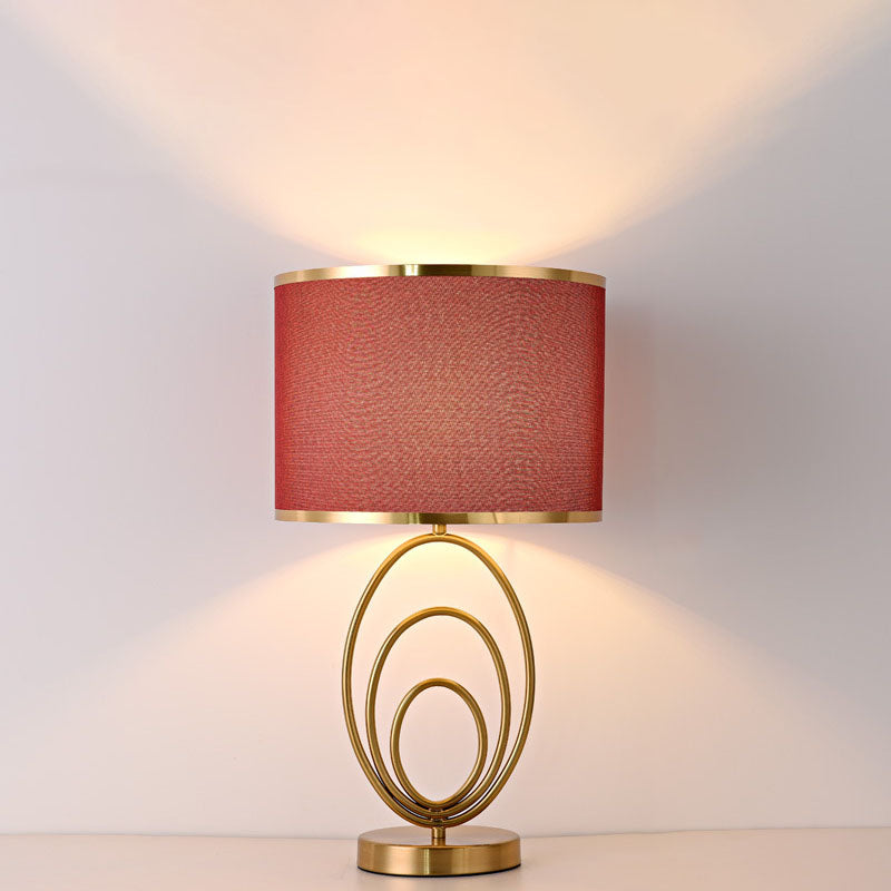 Modern Minimalist Imitation Copper Cloth 1-Light Table Lamp