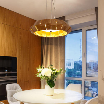 Moderne LED-Einbauleuchte aus Holz im südostasiatischen Stil 