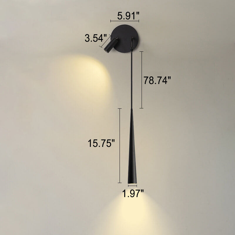 Nordic Minimalist Long Cylindrical Spotlight LED Wall Sconce Lamp