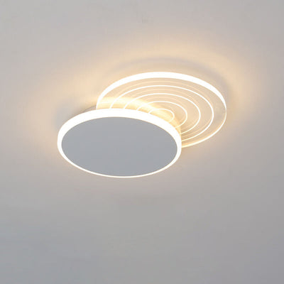 Creative Simple Geometric Overlap Design LED Flush Mount Light