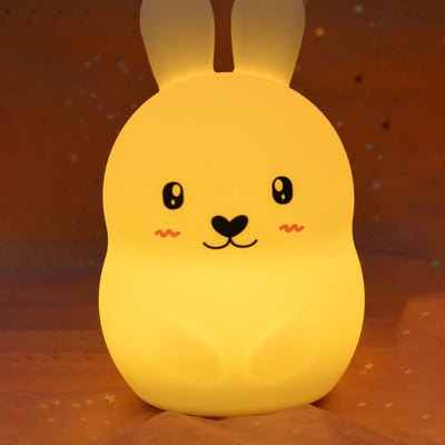 Lampe de Table LED USB en Silicone, lapin mignon et créatif moderne, veilleuse 