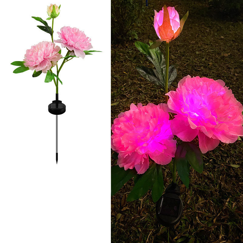 Modern Simulated Flowers Decorative Solar Outdoor Lawn LED Garden Ground Insert Landscape Light