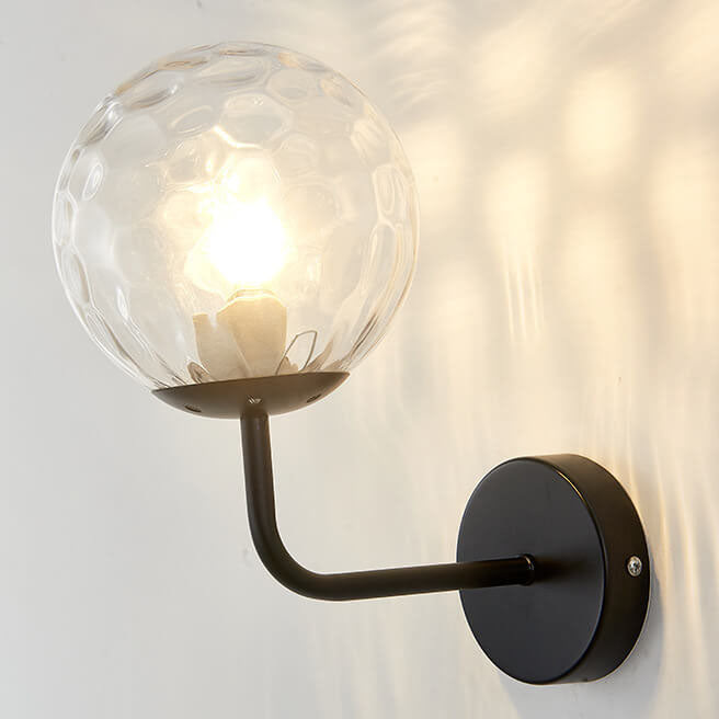 Modern Luxury Round Ball Iron Glass 1-Light Wall Sconce Lamp