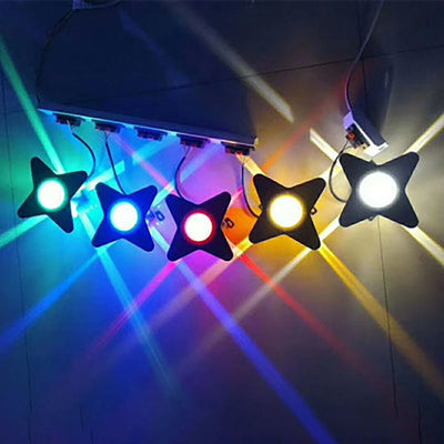 Modern Outdoor Cross Star Aluminum Glass Waterproof LED Wall Sconce Lamp