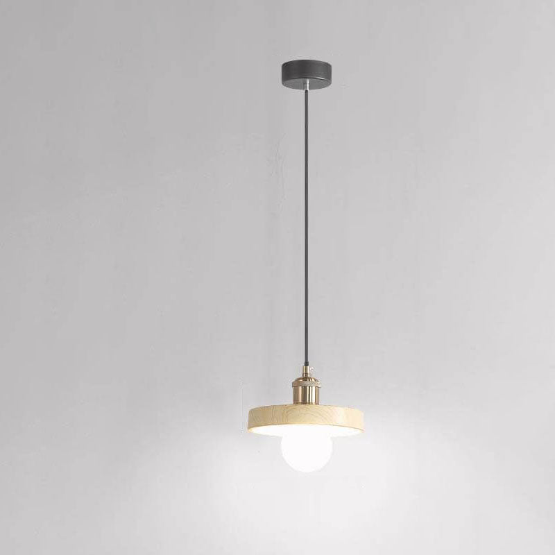 Modern Minimalist Wabi-Sabi Log Round Mouth 1-Light Pendant Light