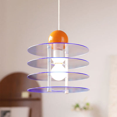 Contemporary Nordic Colorful Acrylic Flying Saucer 1-Light Pendant Light For Bedroom