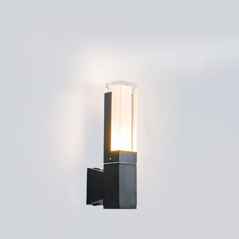 Modern Simplicity Waterproof Rectangular Aluminum Acrylic LED Outdoor Wall Sconce Lamp For Garden