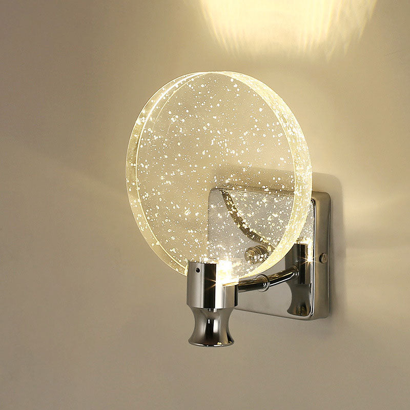 Applique murale LED en fer et aluminium, cristal à bulles rondes de luxe moderne, lampe pour salon 