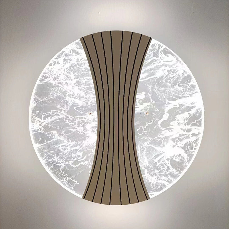 Modern Minimalist Round Diamond Hardware Acrylic LED Wall Sconce Lamp For Bedroom