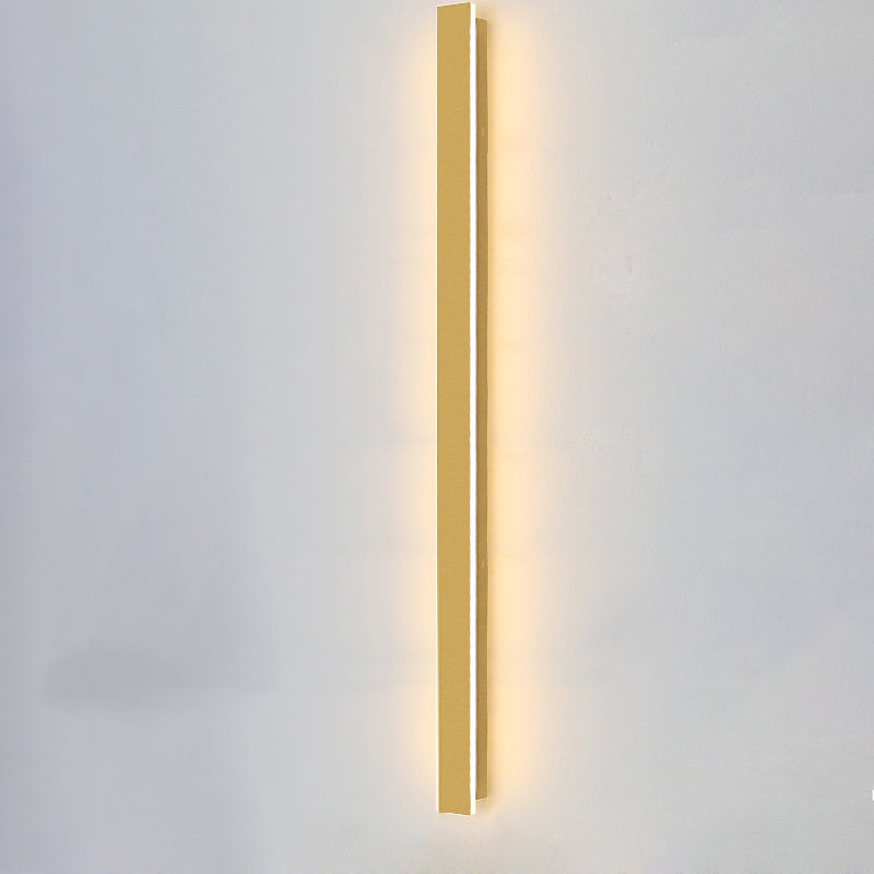 Outdoor Modern Simple Gold Long Strip Acrylic Iron Waterproof LED Wall Sconce Lamp