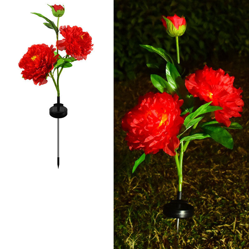 Modern Simulated Flowers Decorative Solar Outdoor Lawn LED Garden Ground Insert Landscape Light