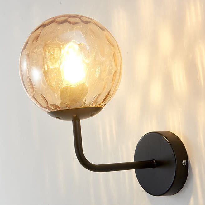 Modern Luxury Round Ball Iron Glass 1-Light Wall Sconce Lamp